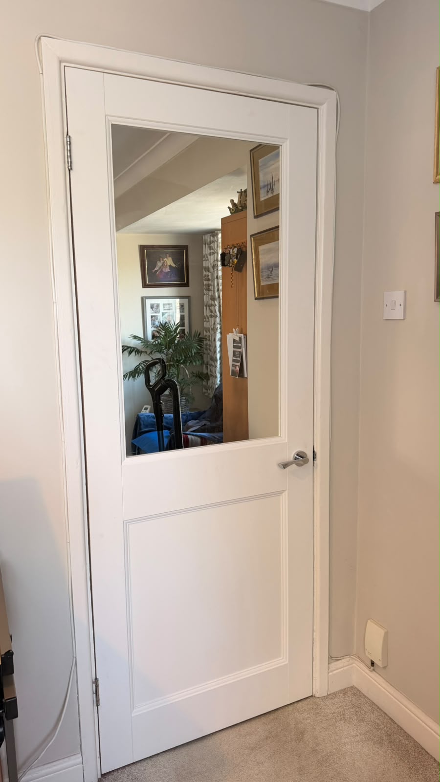 Primed Elmbridge glazed internal door fitted in Farnborough