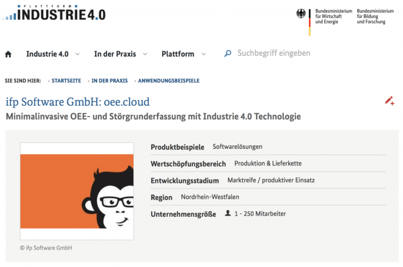 oee.cloud auf der Plattform Industrie 4.0