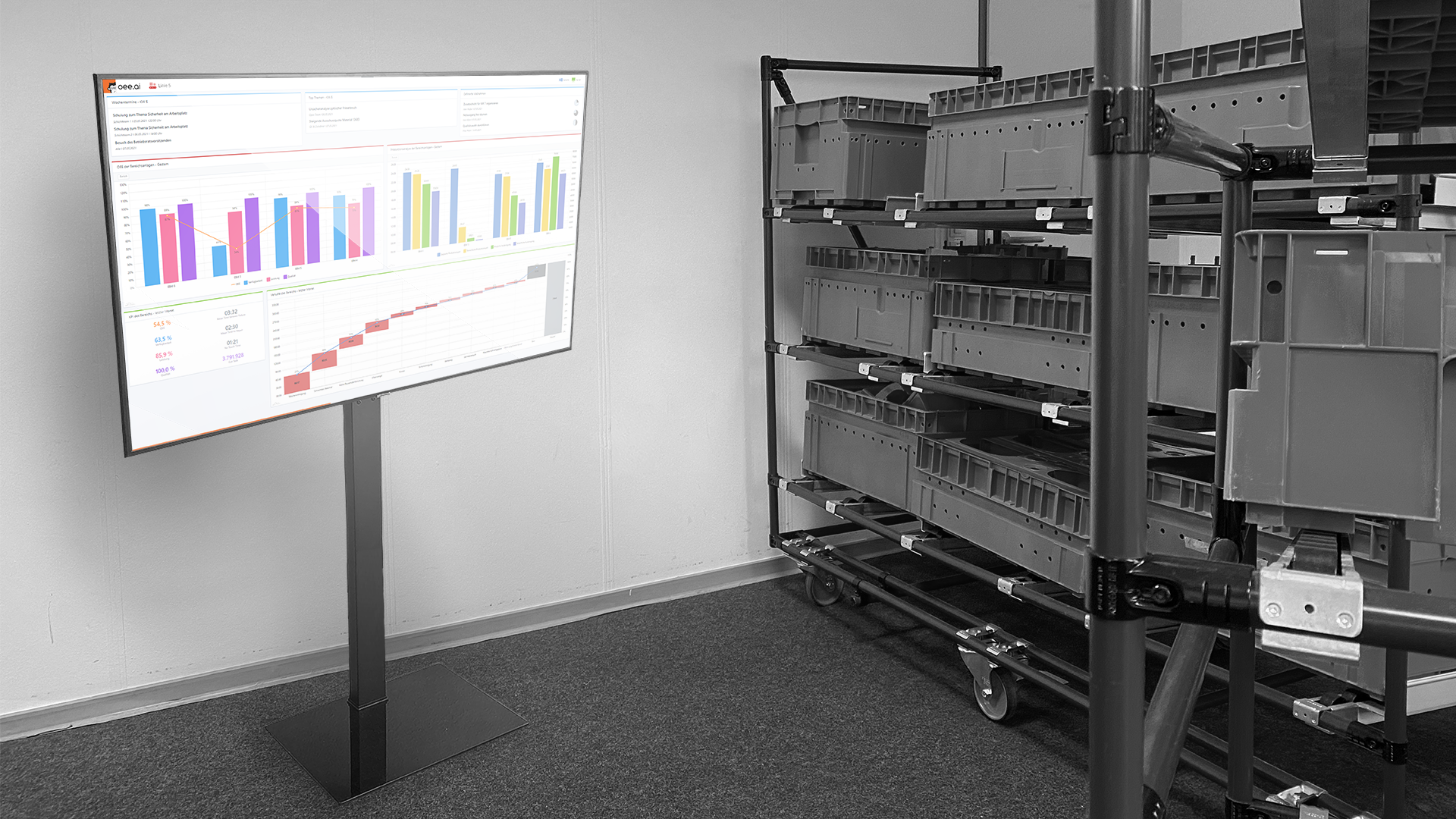 Andon Board in produktionsnaher Umgebung
