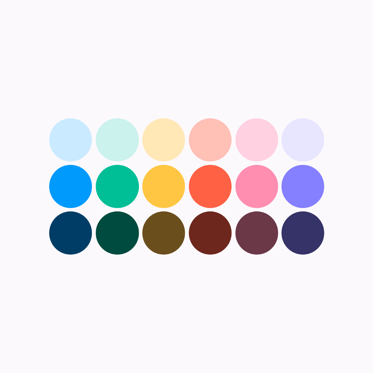 An image of the Wakelet Brand Colour Pallet