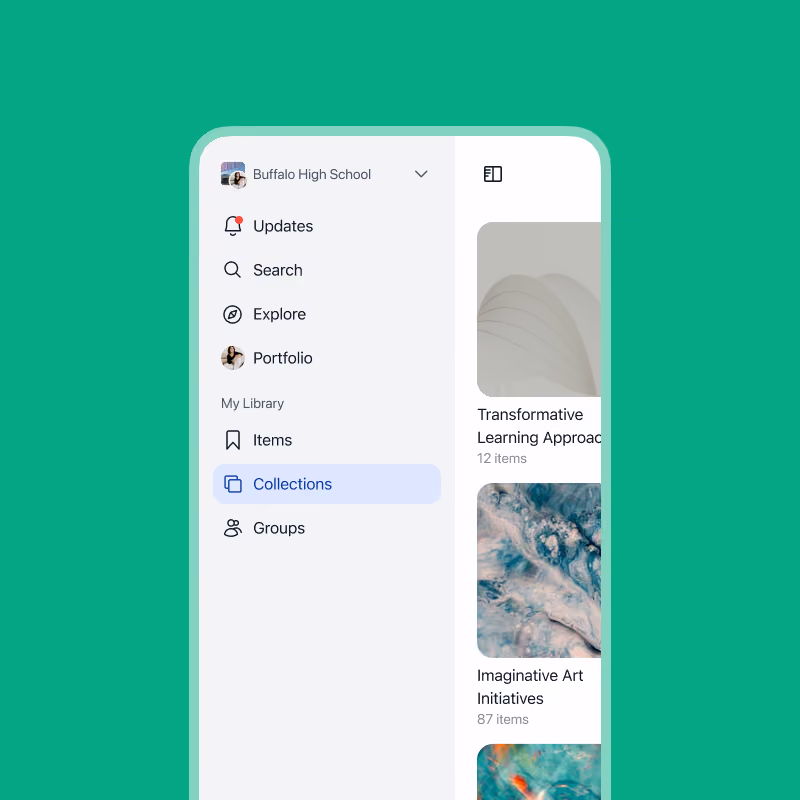 An image of Wakelet on a mobile device