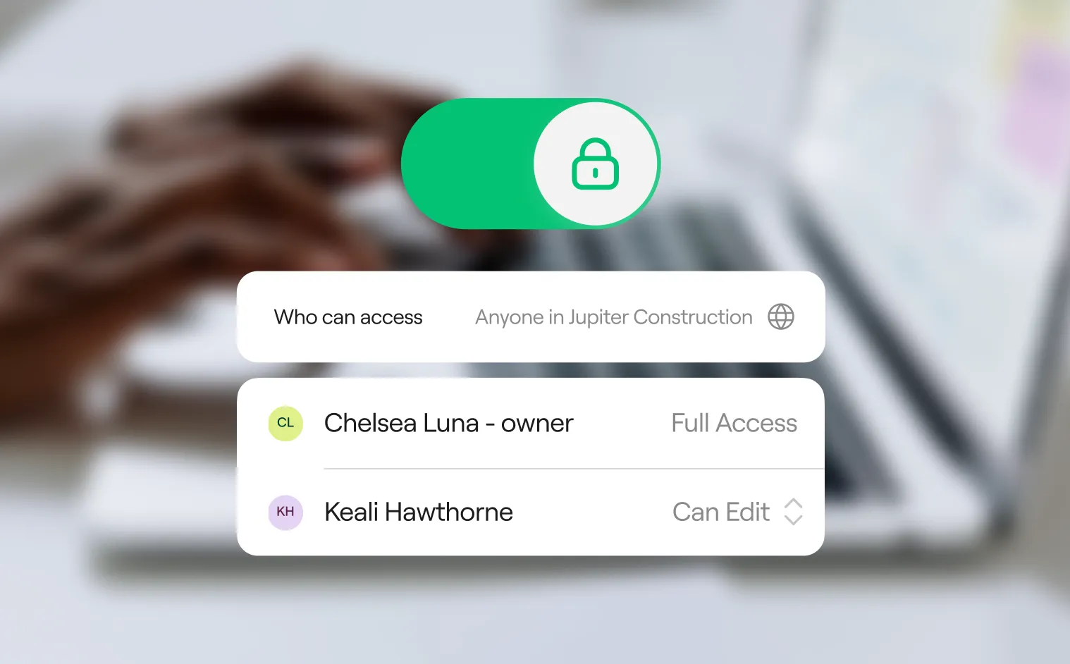 Access settings with a toggle on.