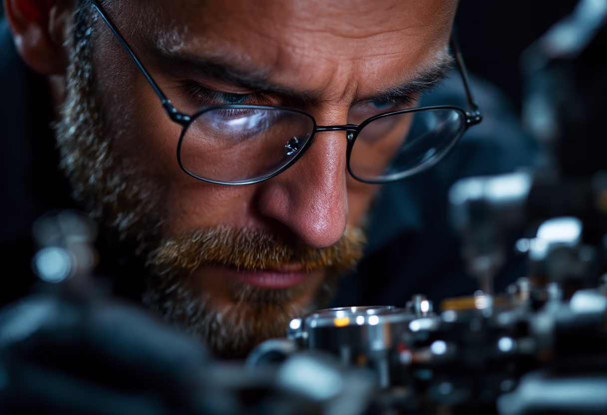 image of workers at machining station (for a manufacturing plant)