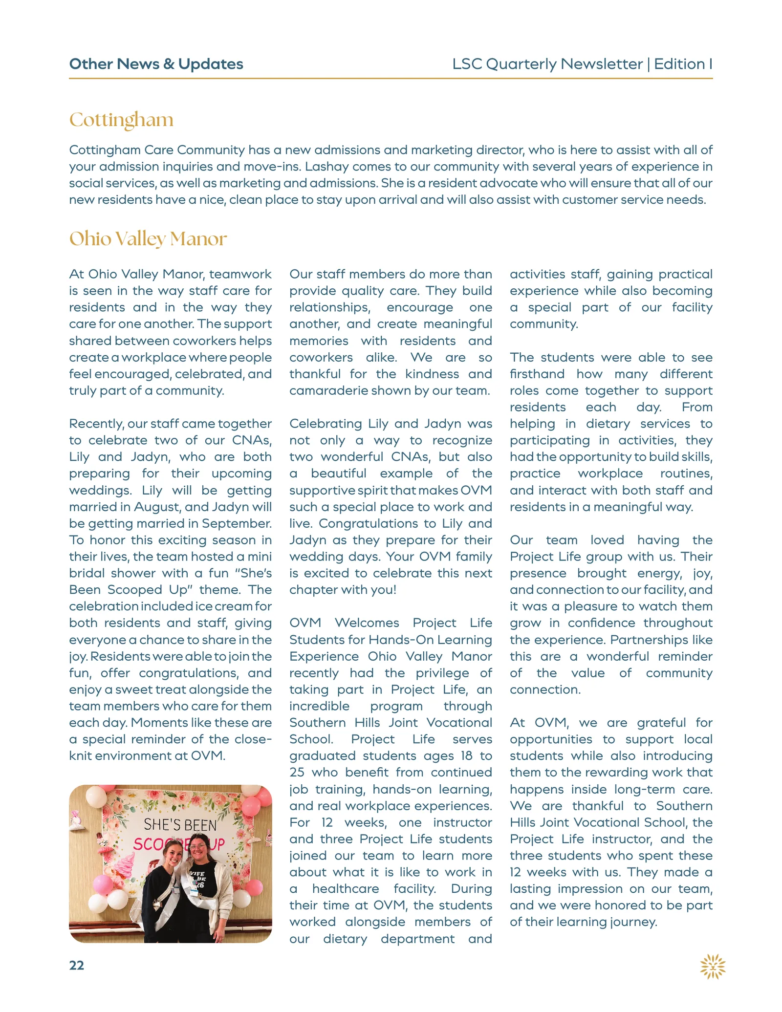Lionstone Quarterly Newsletter page 22