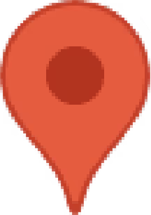Red map location pin icon on a grayscale map background.