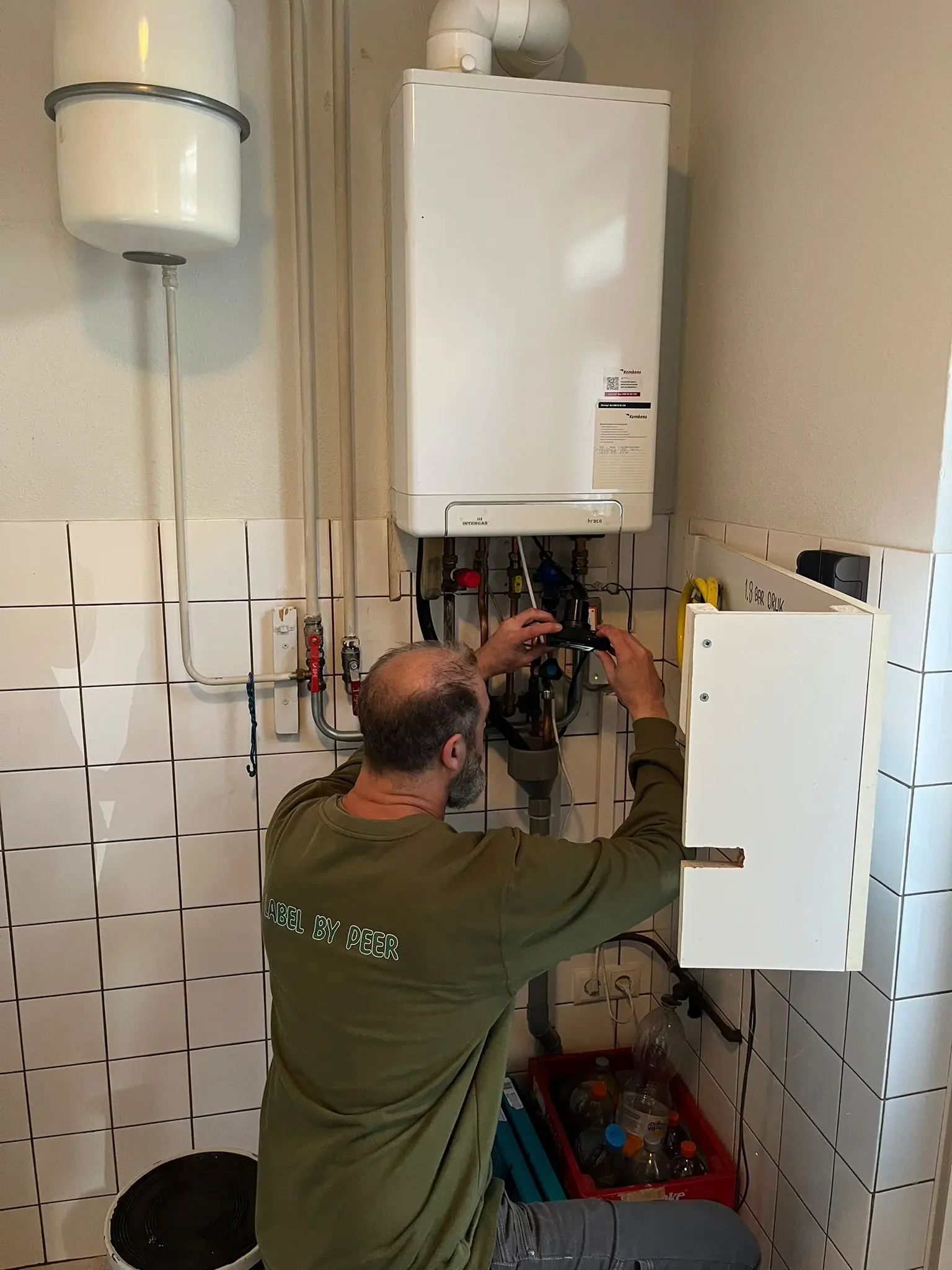 Peter aan het werk