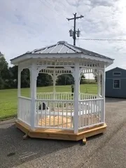 $6195 cash price plus tax, Octagon Gazebo (painted) 10x10, $257 plus tax 48 mo, First payment upfront to deliver