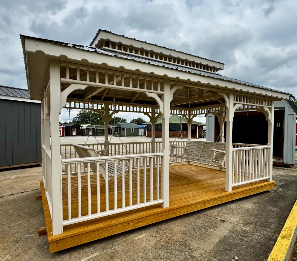 Rectangular Gazebo paint and double roof 10 x 16