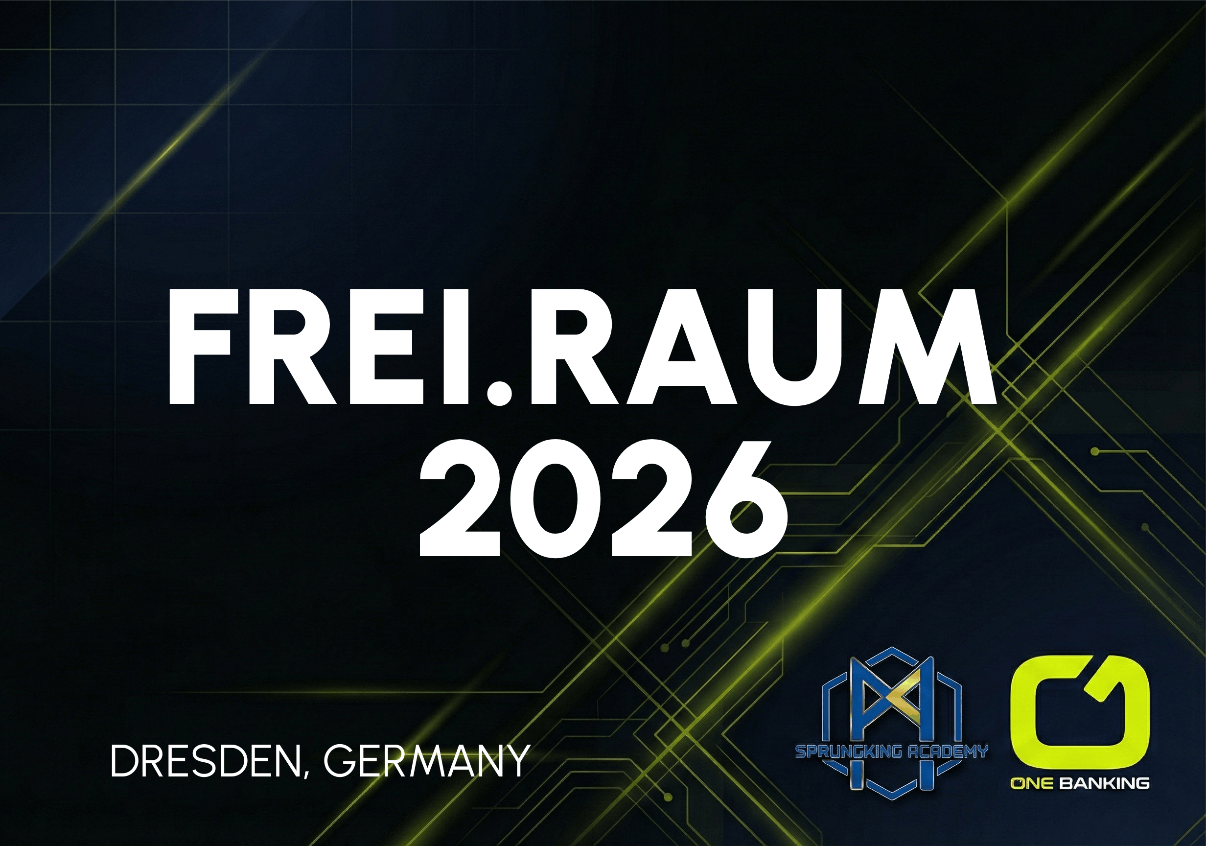 Text reading 'AI CONNECT ZÜRICH' in white bold letters on a black and green geometric background with logos for ONE BANKING and the phrase 'THE POWER OF AI.'