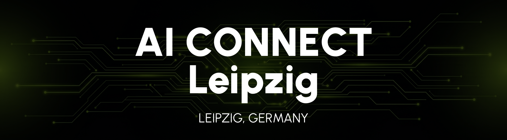 Banner with text 'AI CONNECT ZÜRICH' on a dark background with green accents, including 'ONE BANKING' and 'THE POWER OF AI'.