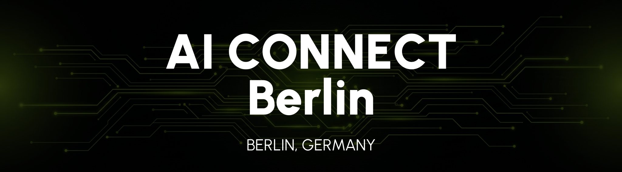 Banner with text 'AI CONNECT ZÜRICH' on a dark background with green accents, including 'ONE BANKING' and 'THE POWER OF AI'.