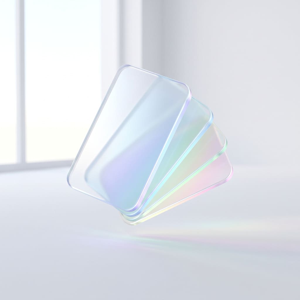 Reloj de arena de cristal iridiscente