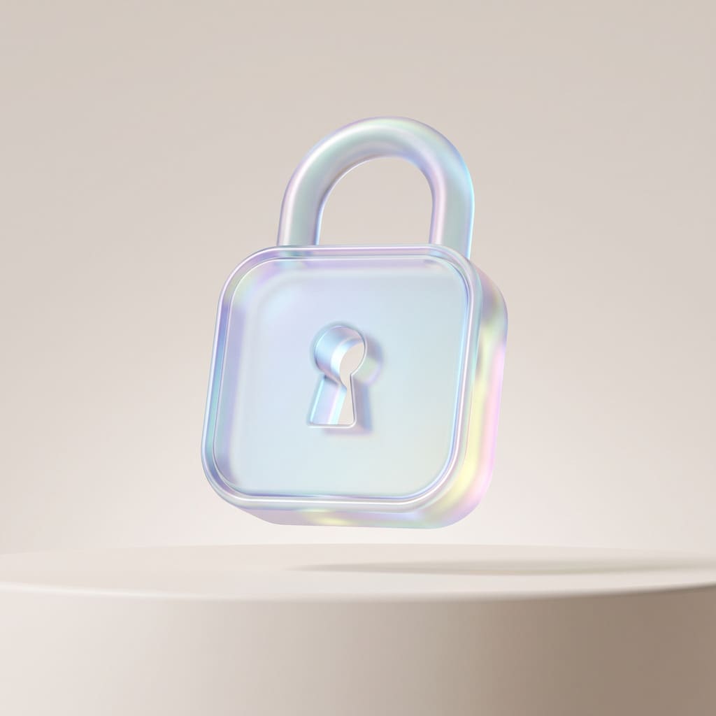 Candado de cristal iridiscente