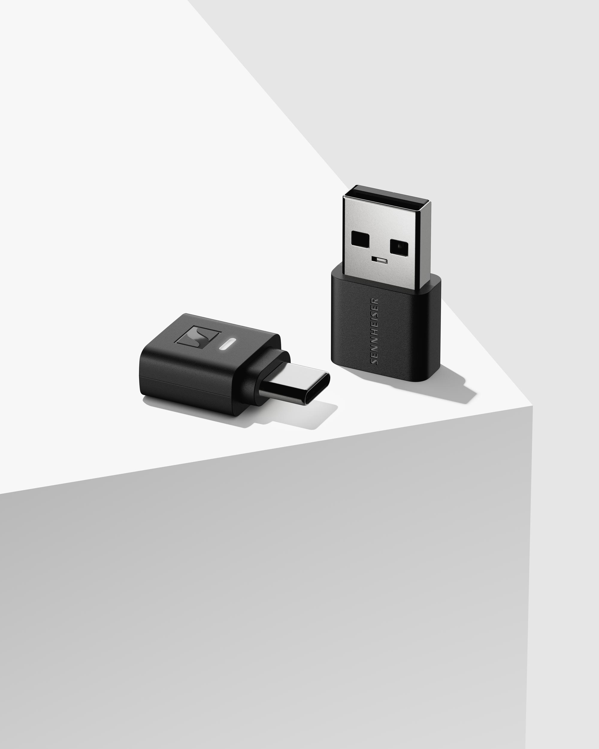 Sennheiser BTD 700 Bluetooth USB-Dongle, USB-A und USB-C Adapter in Schwarz, kabellose Audio-Übertragung für PC und Laptop