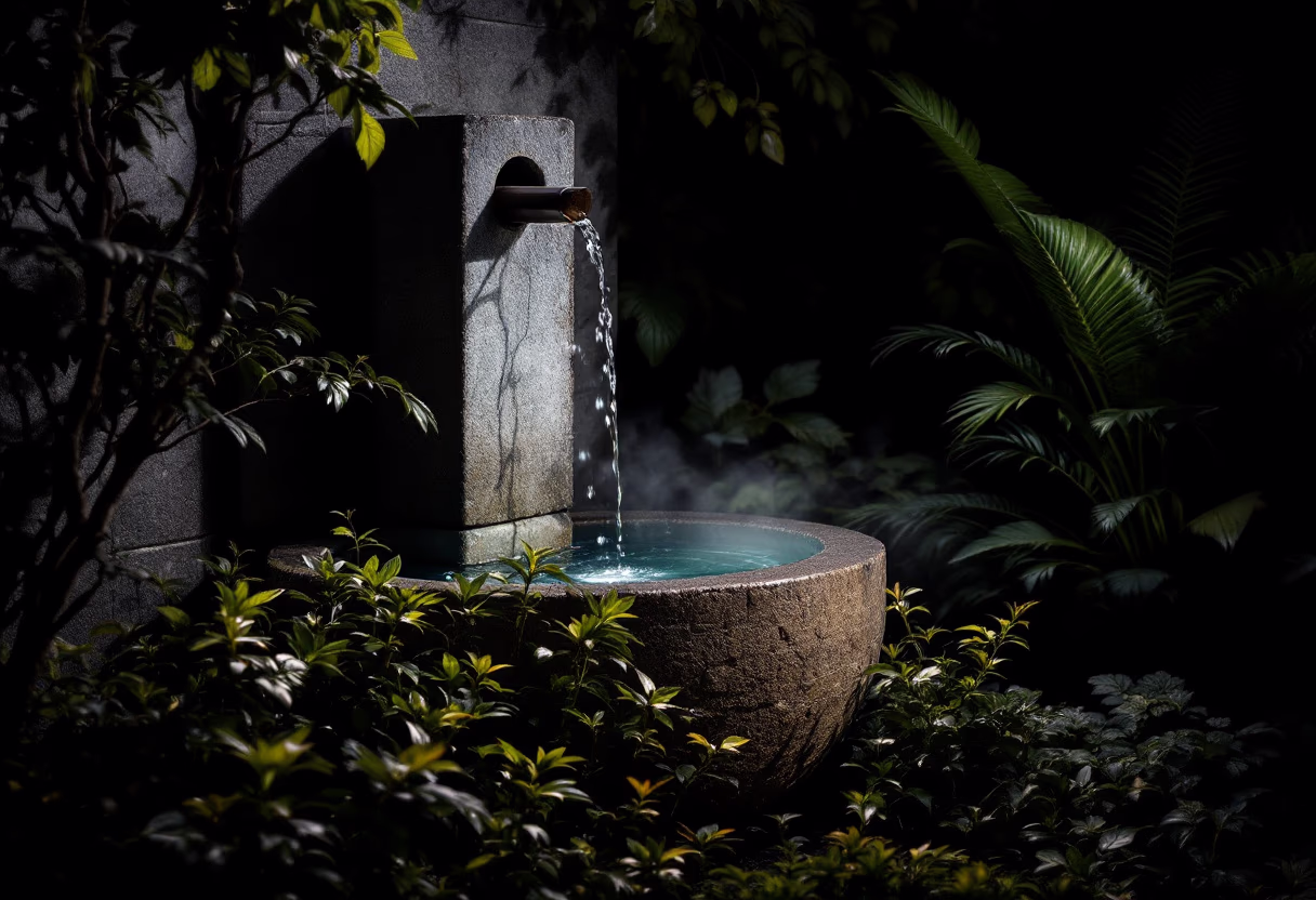 image of a serene garden scene