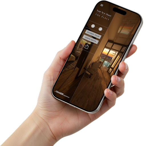 Hand holding a phone viewing SiteVIZit