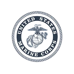 Seal of the United States Marine Corps featuring an eagle, globe, and anchor encircled by rope and text.