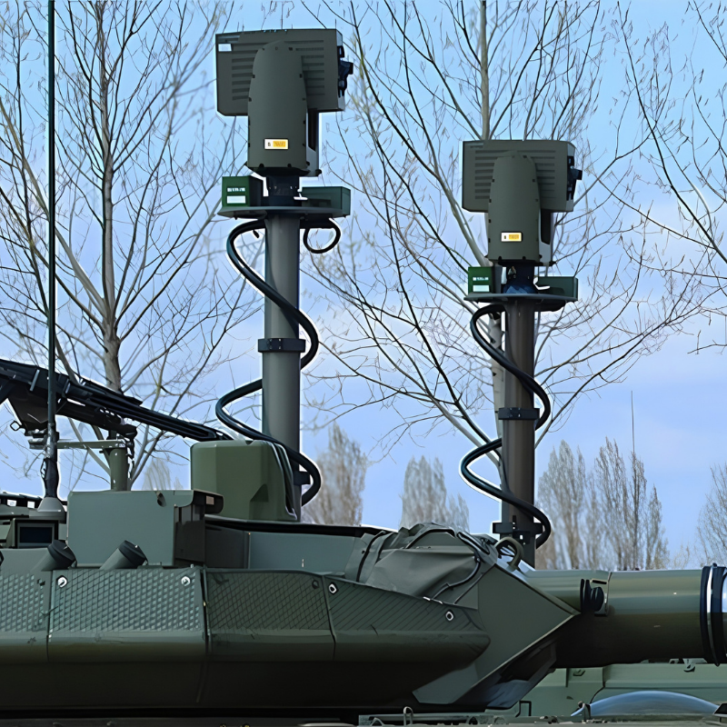 MEC Series telescoping mast on an armored vehicle