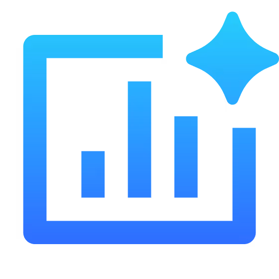 Icon of bar chart box ai learning