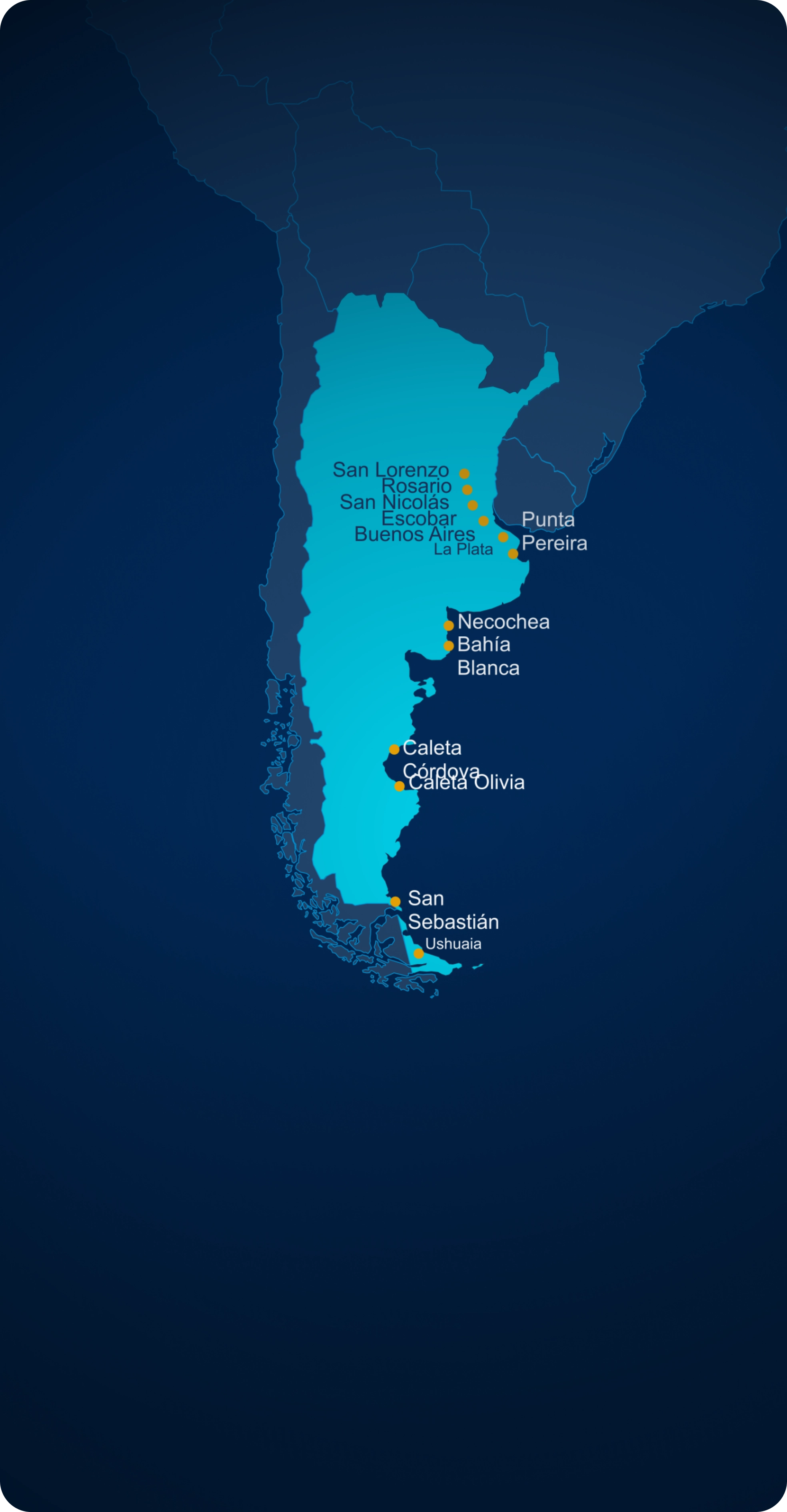 Argentina ports map