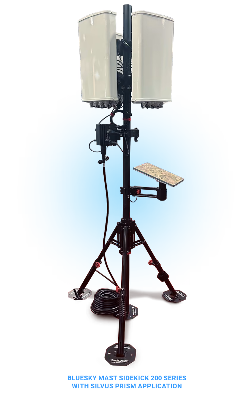 200 Sidekick Series mast with Silvus Prism radio kit, alternate view