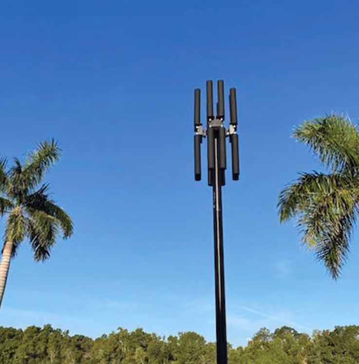 BlueSky Mast 350 Lift Series with Silvus Technologies StreamCaster MANET radio kit, configuration diagram, tactical communications application