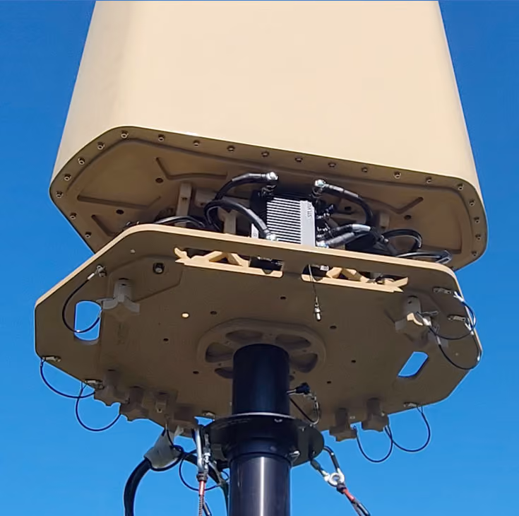 BlueSky Mast 350 Lift Series with Silvus Technologies StreamCaster MANET radio kit, configuration diagram, tactical communications application