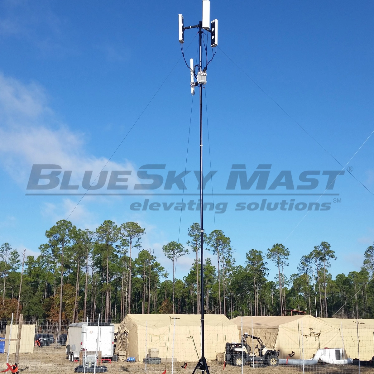 BlueSky Mast 200 Lift Series - AL2 tactical mast deployed in the field