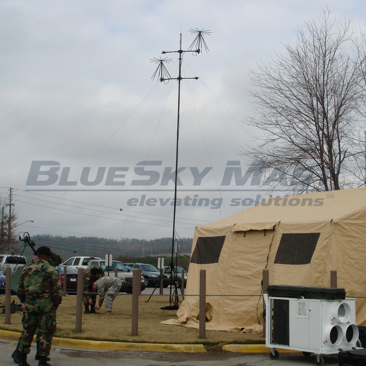 BlueSky Mast 200 Standard Series - AL2 tactical mast deployed in the field