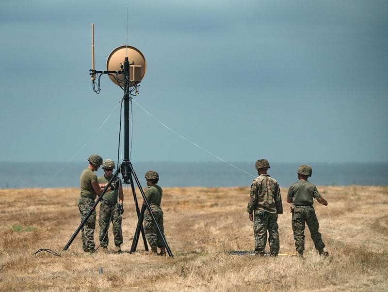 BlueSky Mast 350 Lift Series with tactical radio and wireless data payload, Tactical Communications