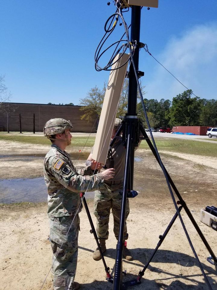 BlueSky Mast 350 Lift Series with tactical radio and wireless data payload, Tactical Communications