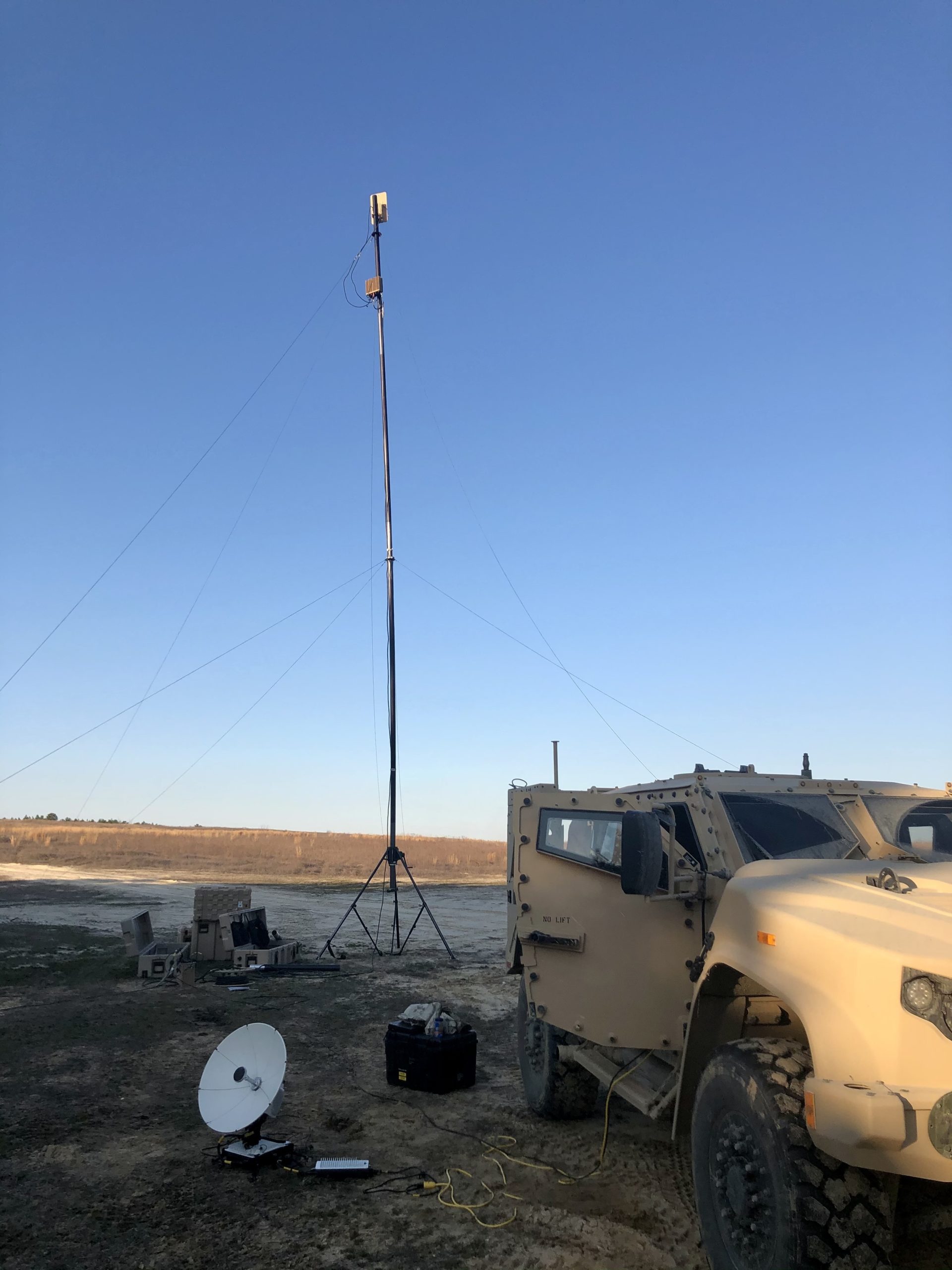 BlueSky Mast 350 Lift Series with tactical radio and wireless data payload, Tactical Communications