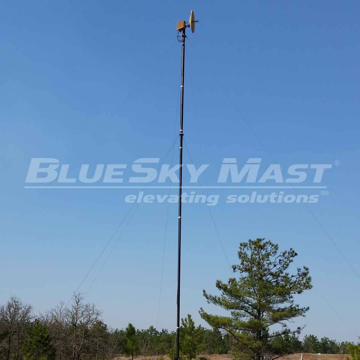 BlueSky Mast with tactical radio and wireless data payload, Tactical Communications