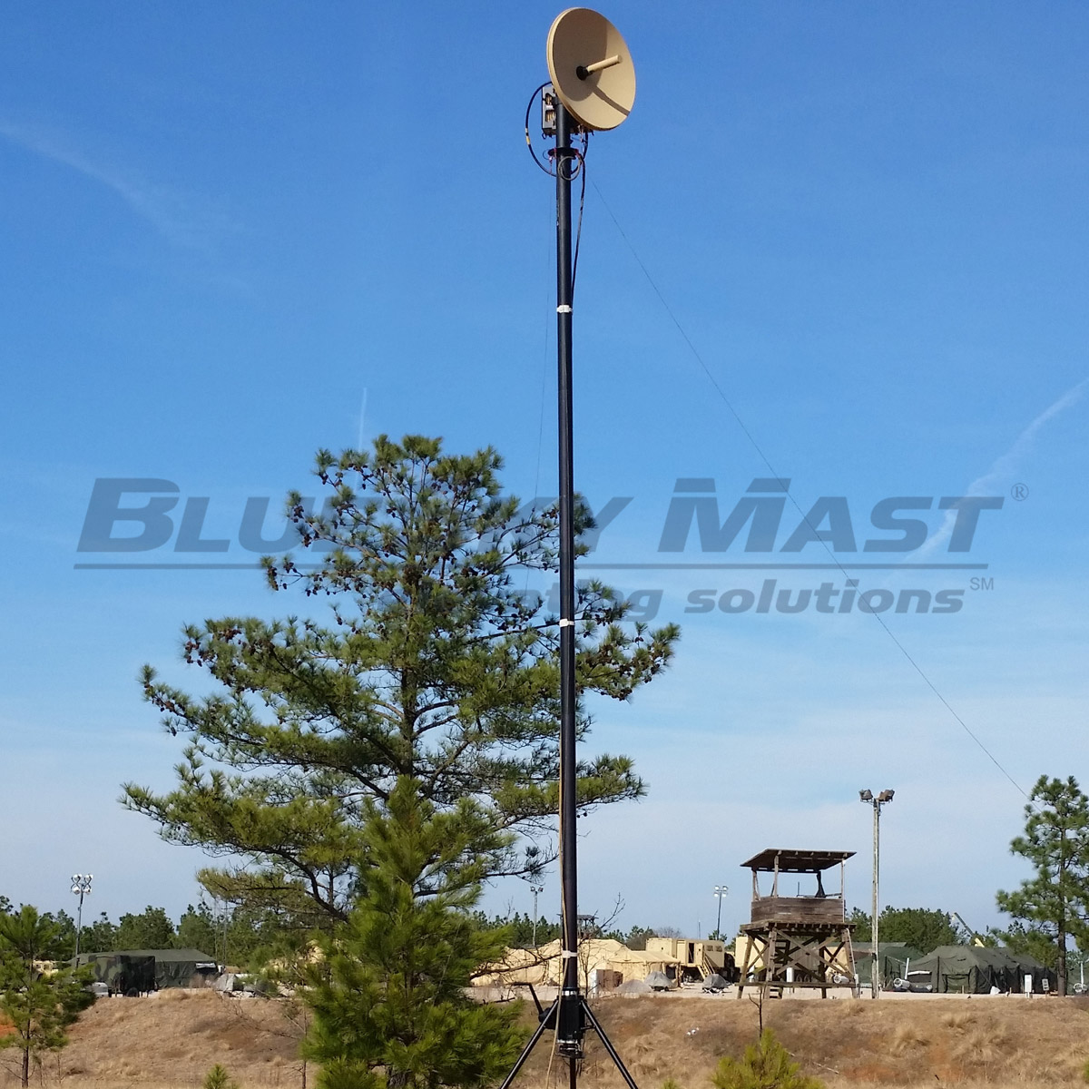 BlueSky Mast with tactical radio and wireless data payload, Tactical Communications