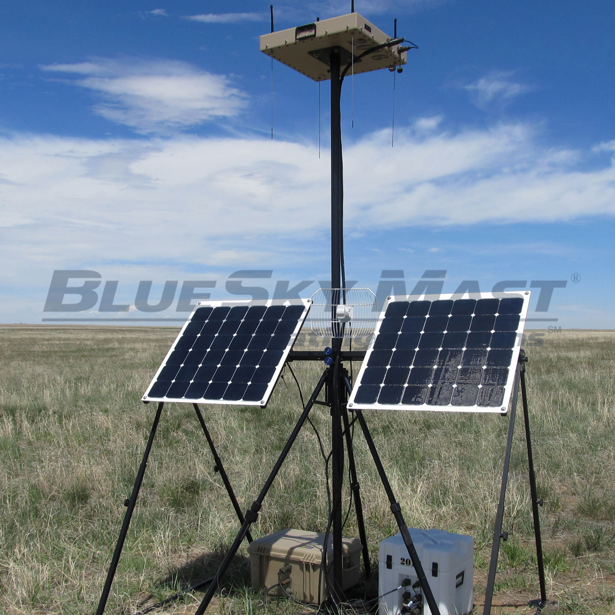 BlueSky Mast with portable power equipment
