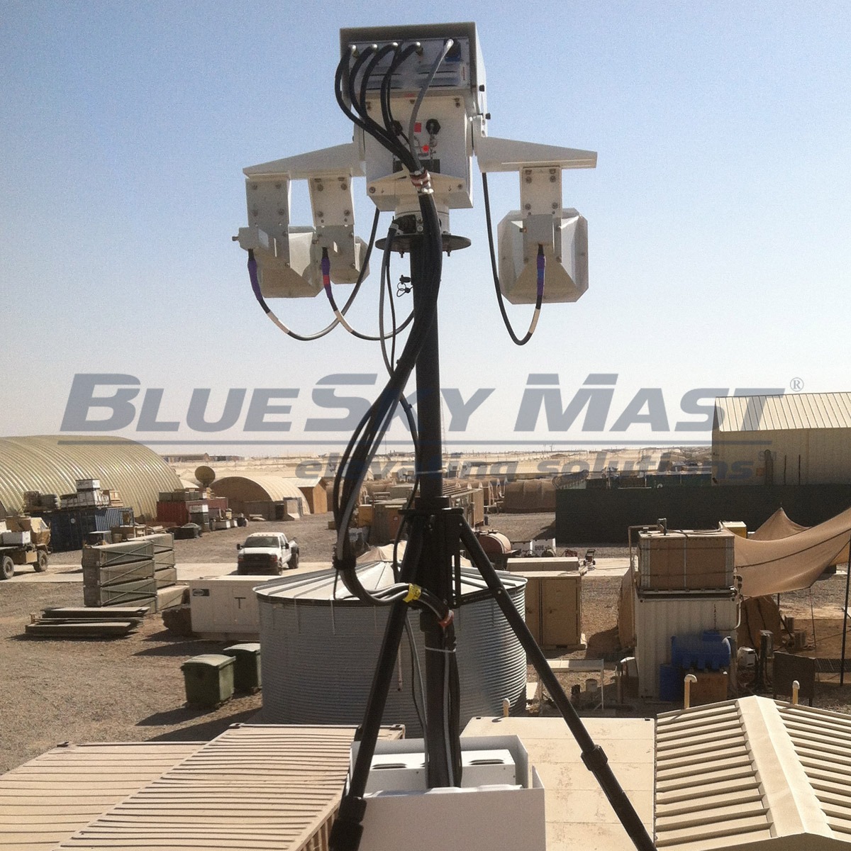 BlueSky Mast with surveillance camera payload, ISR & Sensing
