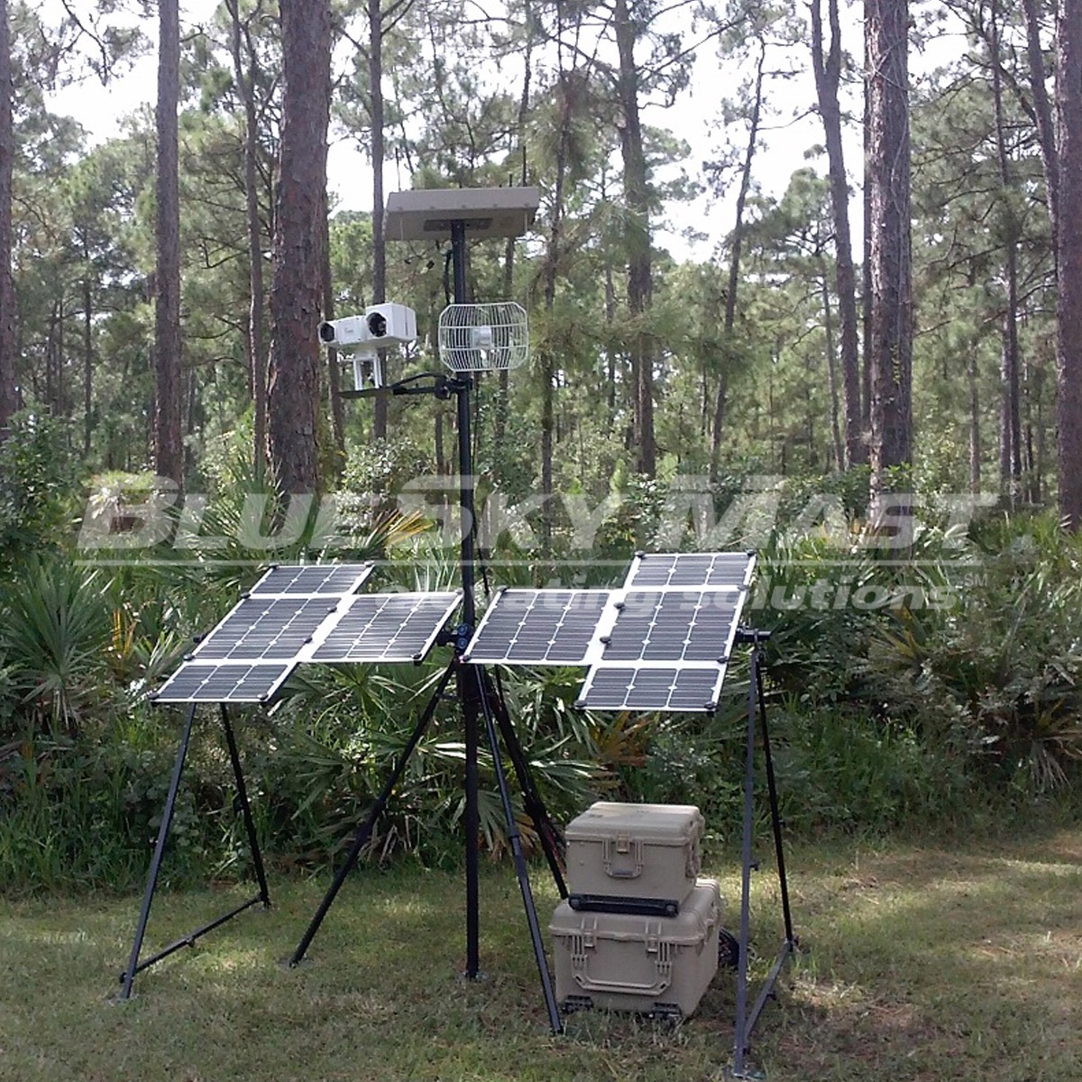 BlueSky Mast with surveillance camera payload, ISR & Sensing
