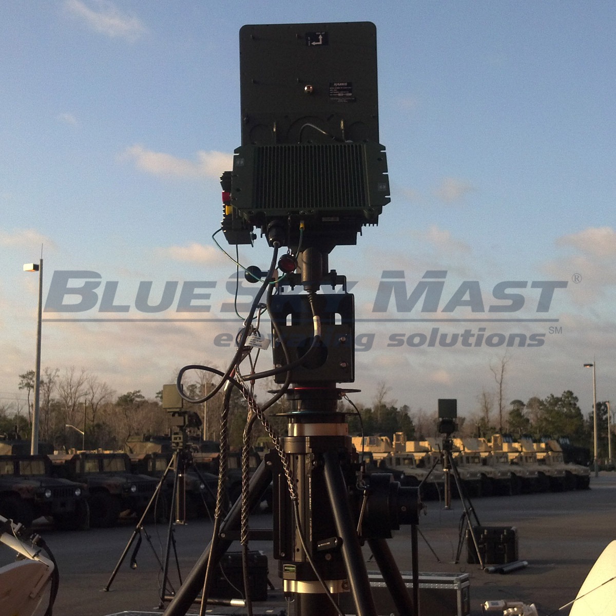 BlueSky Mast 350 Lift Series with tactical radio and wireless data payload, Tactical Communications