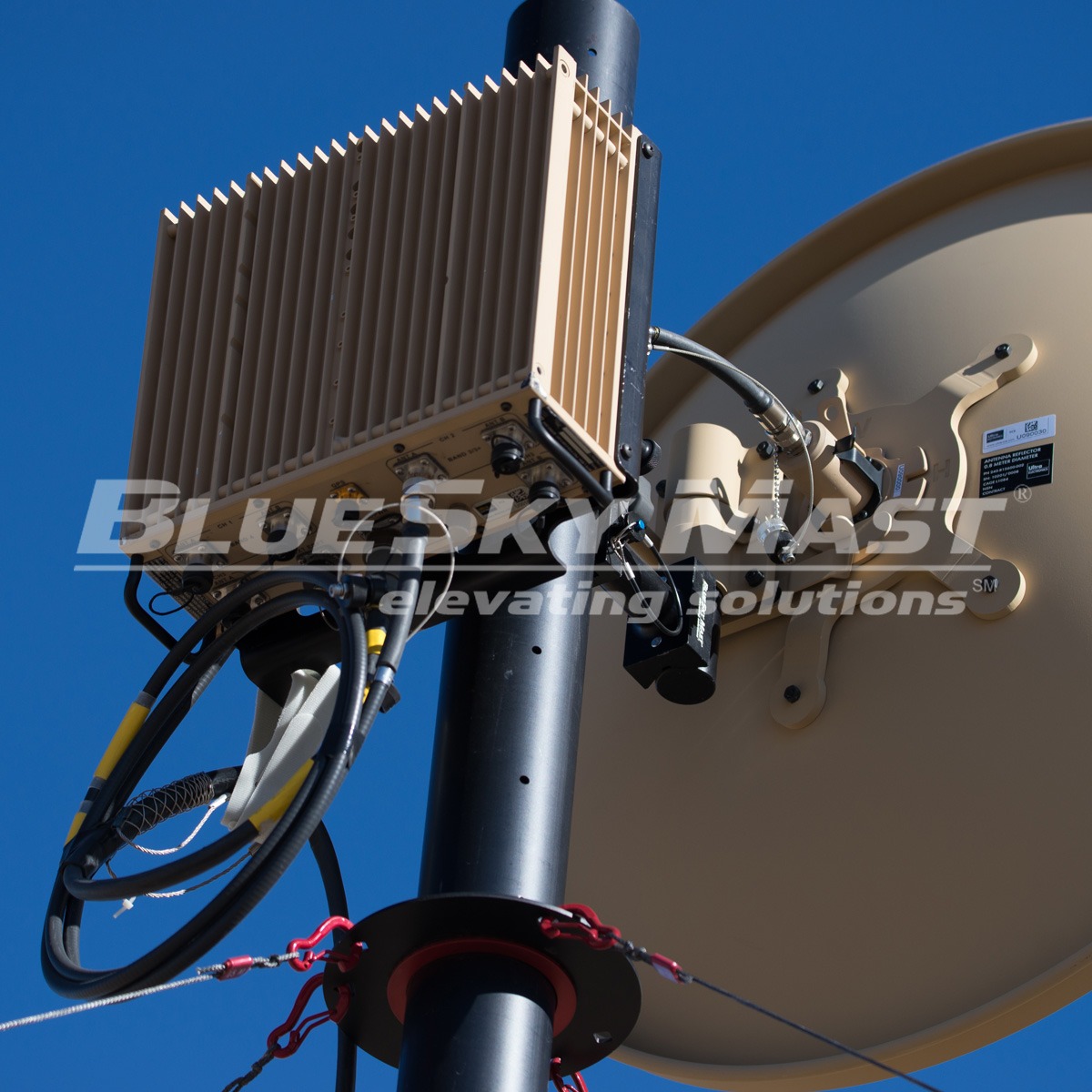 BlueSky Mast 350 Lift Series with tactical radio and wireless data payload, Tactical Communications
