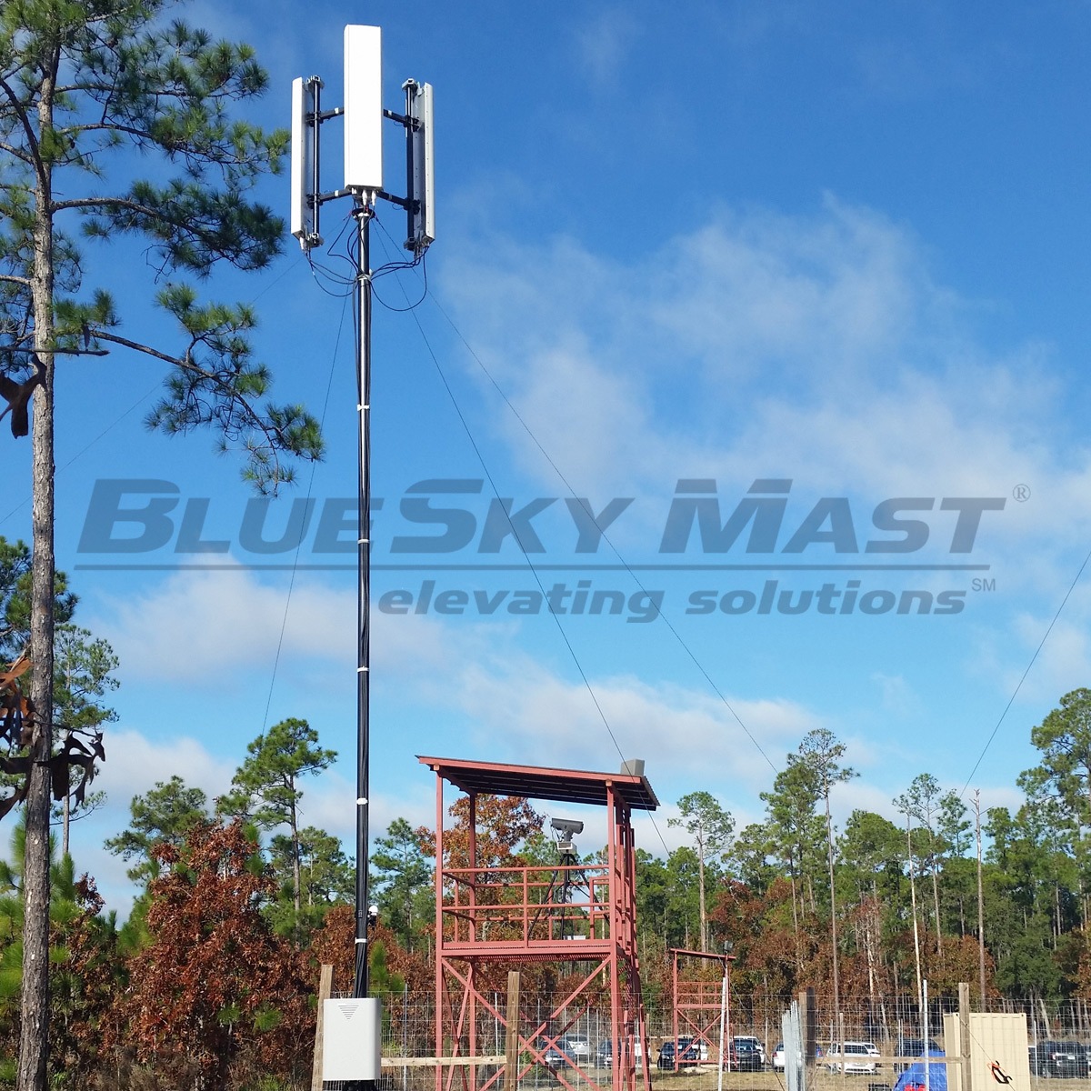 BlueSky Mast 350 Lift Series with tactical radio and wireless data payload, Tactical Communications