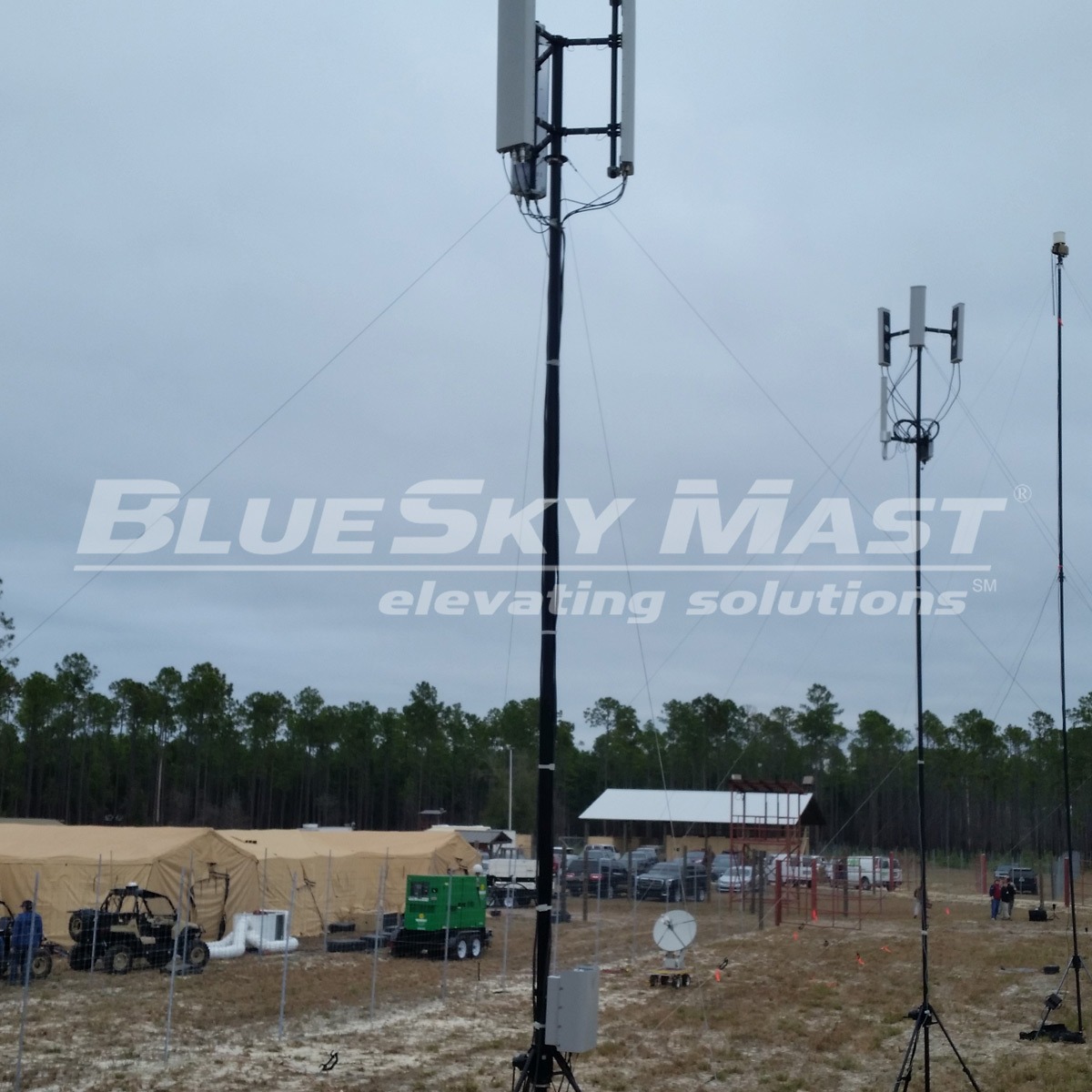 BlueSky Mast 350 Lift Series with tactical radio and wireless data payload, Tactical Communications