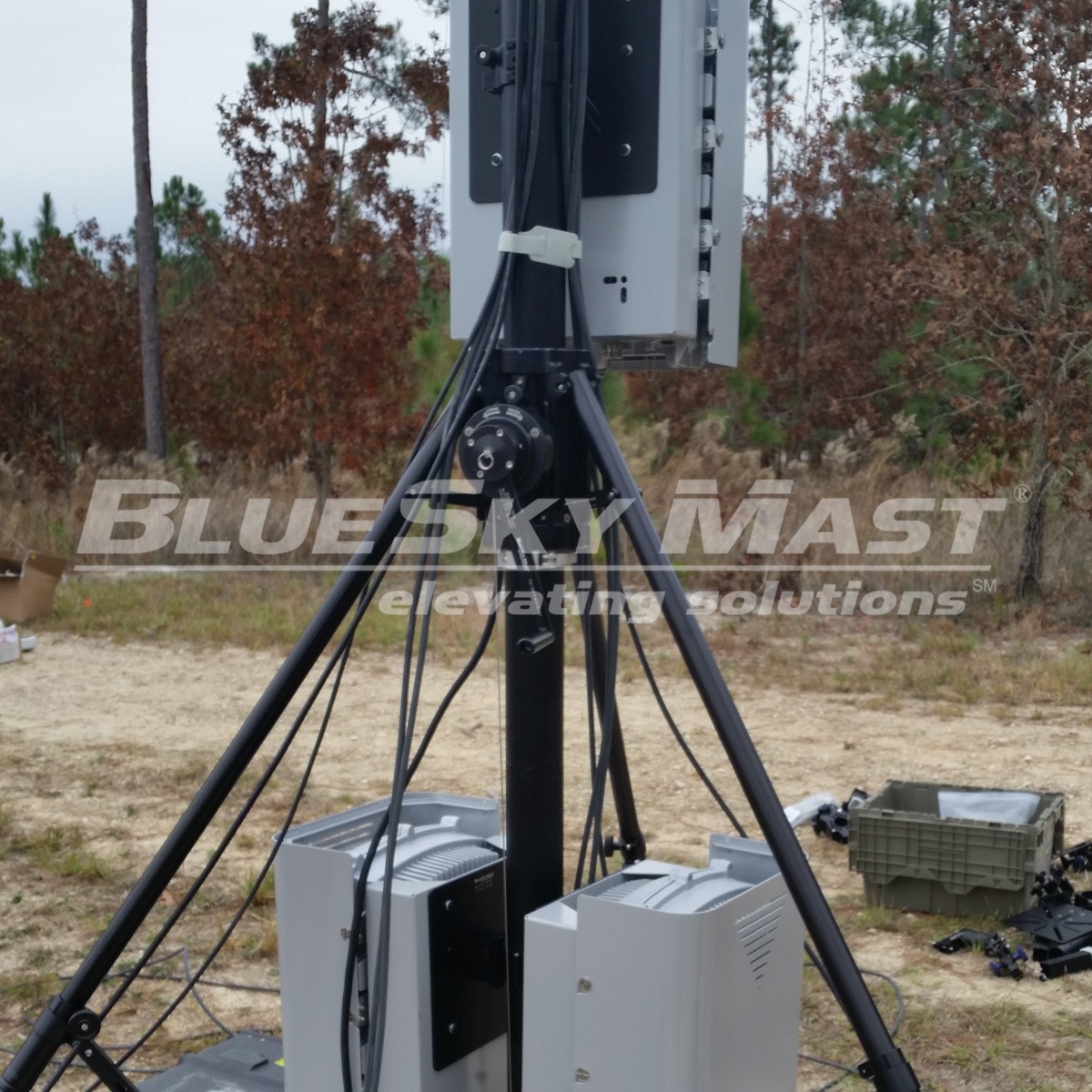 BlueSky Mast 350 Lift Series with tactical radio and wireless data payload, Tactical Communications