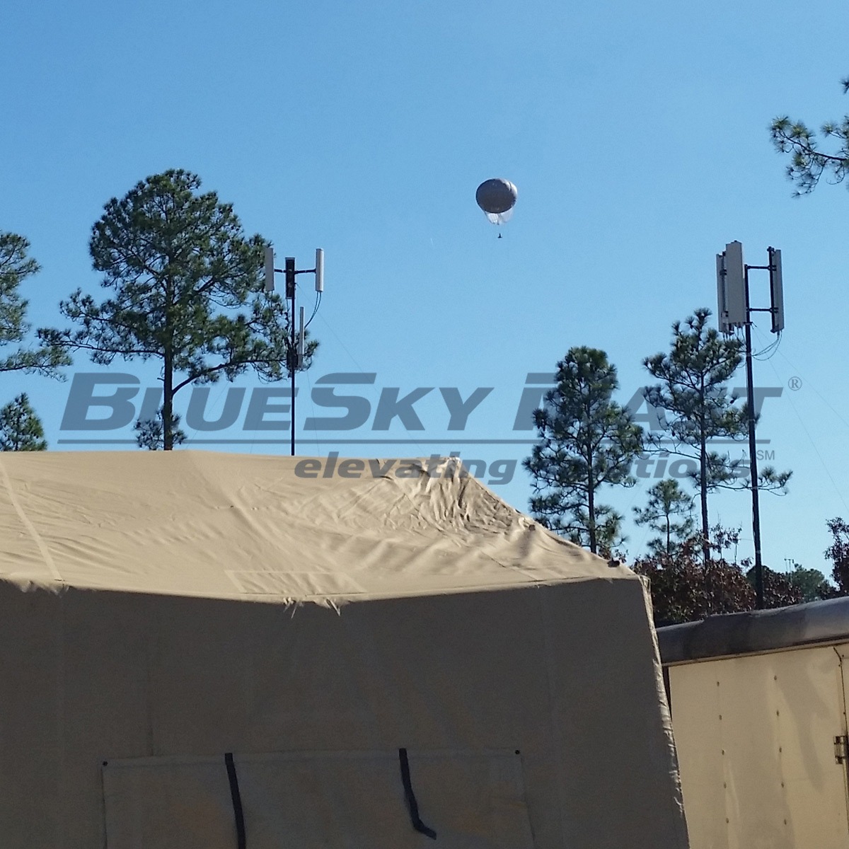 BlueSky Mast 350 Lift Series with tactical radio and wireless data payload, Tactical Communications