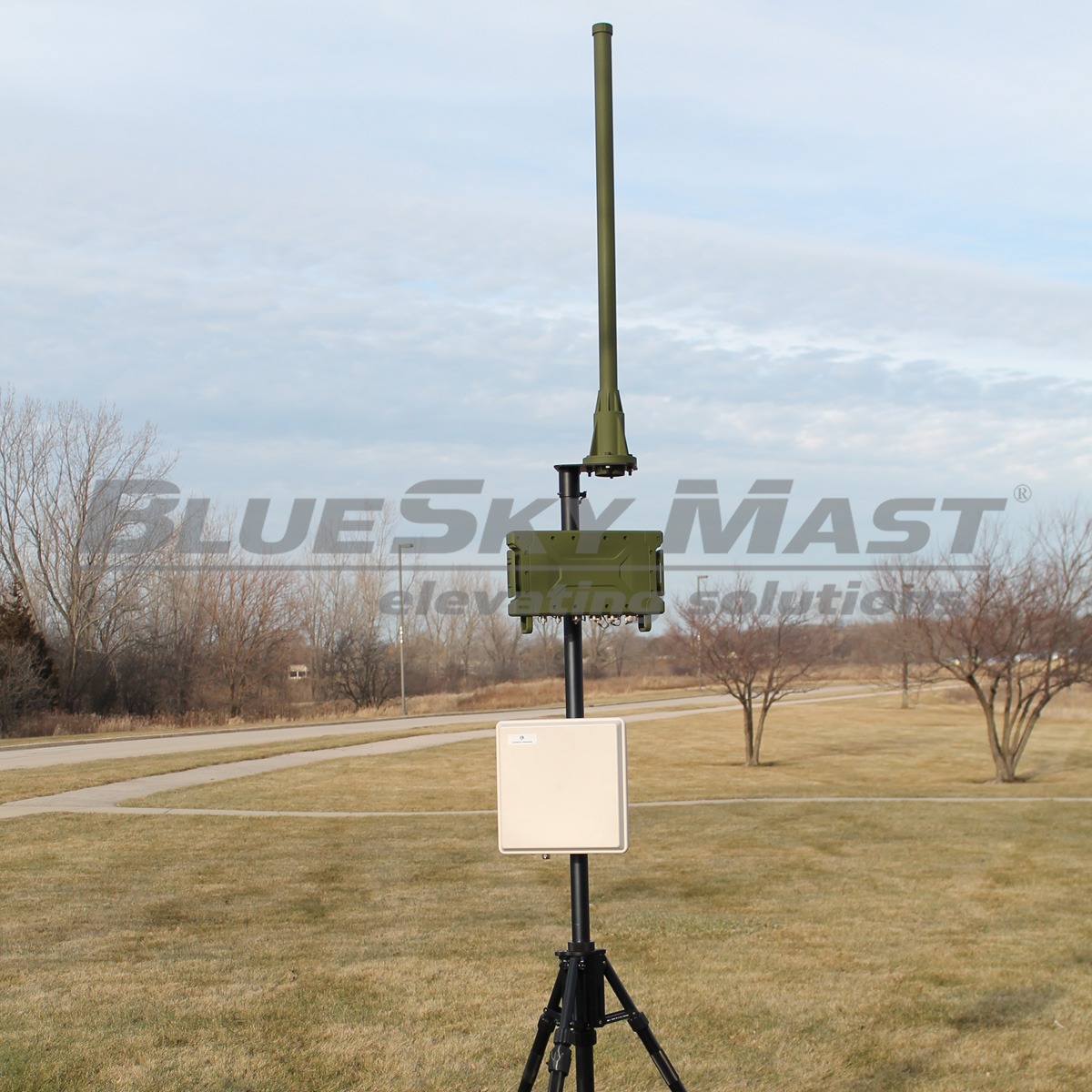 BlueSky Mast 200 Standard Series with tactical radio and wireless data payload, Tactical Communications