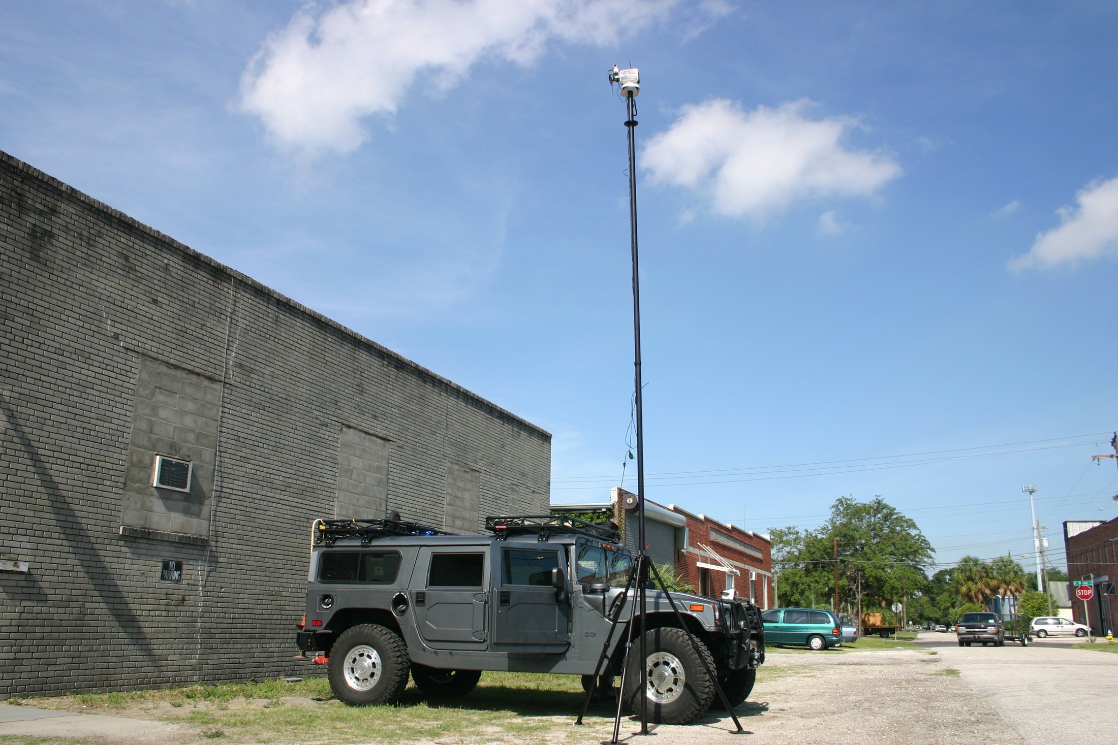 BlueSky Mast with surveillance camera payload, ISR & Sensing
