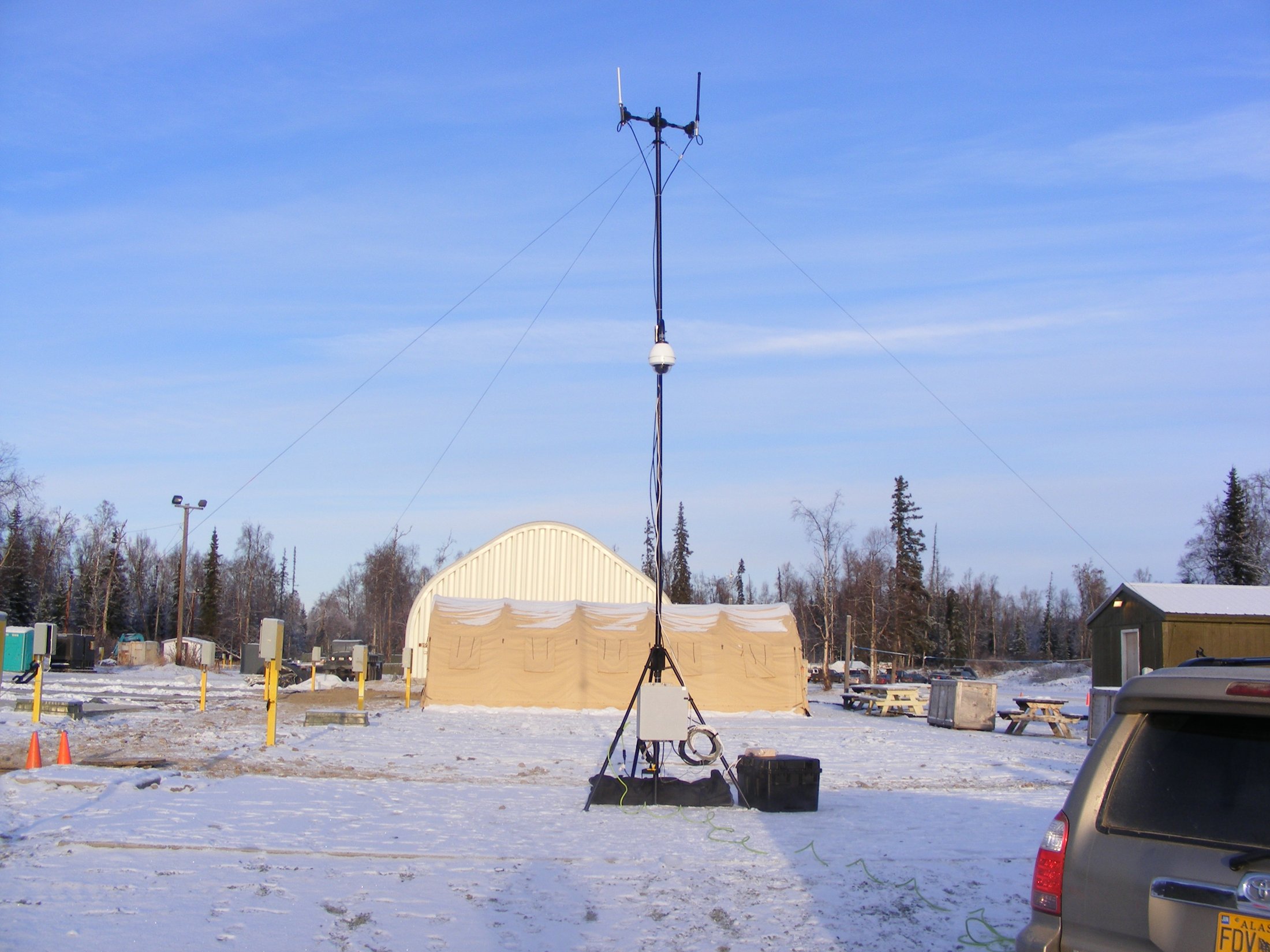 BlueSky Mast with surveillance camera payload, ISR & Sensing