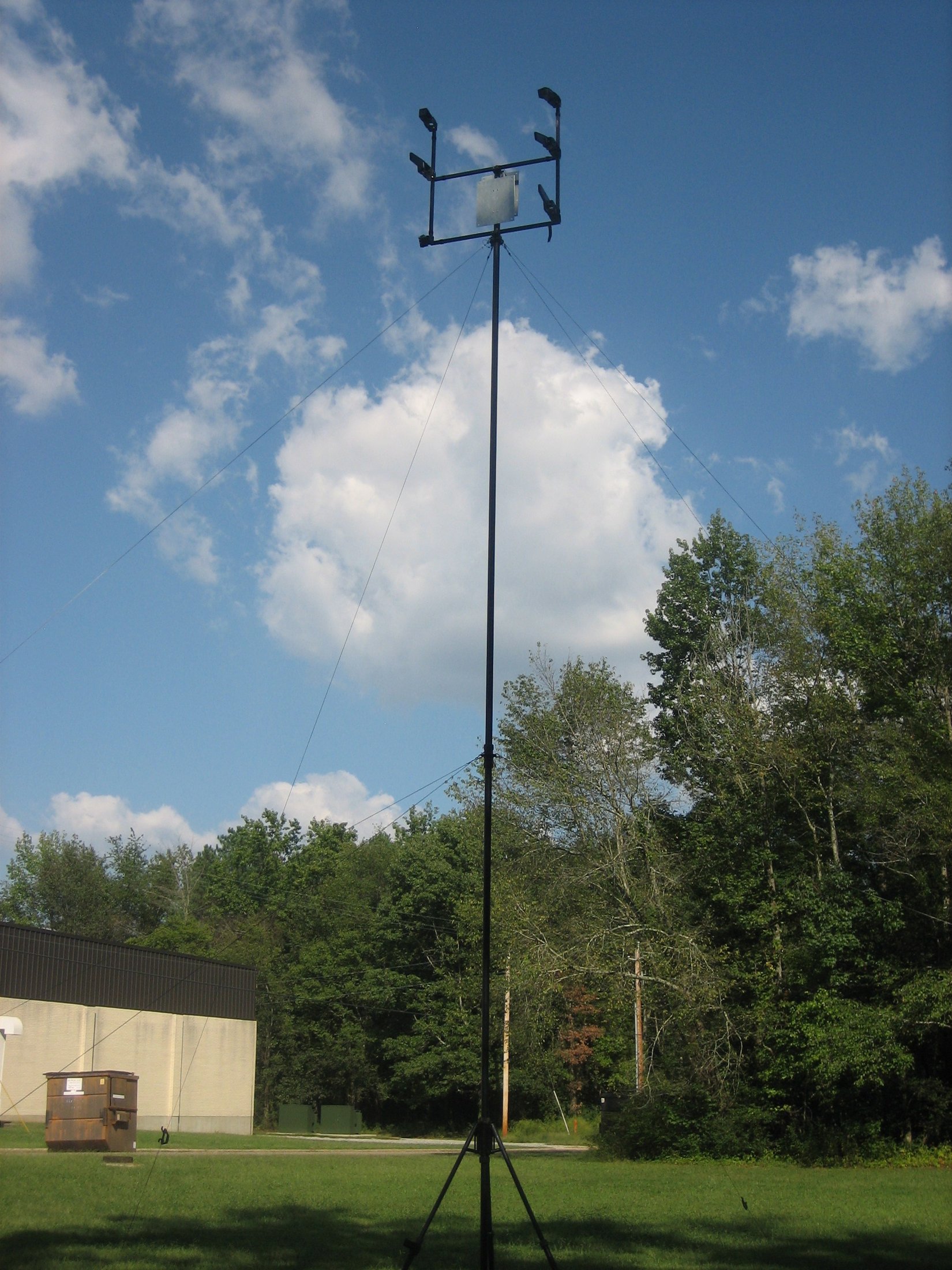 BlueSky Mast with multi-antenna RF collection array at full height, EW and SIGINT