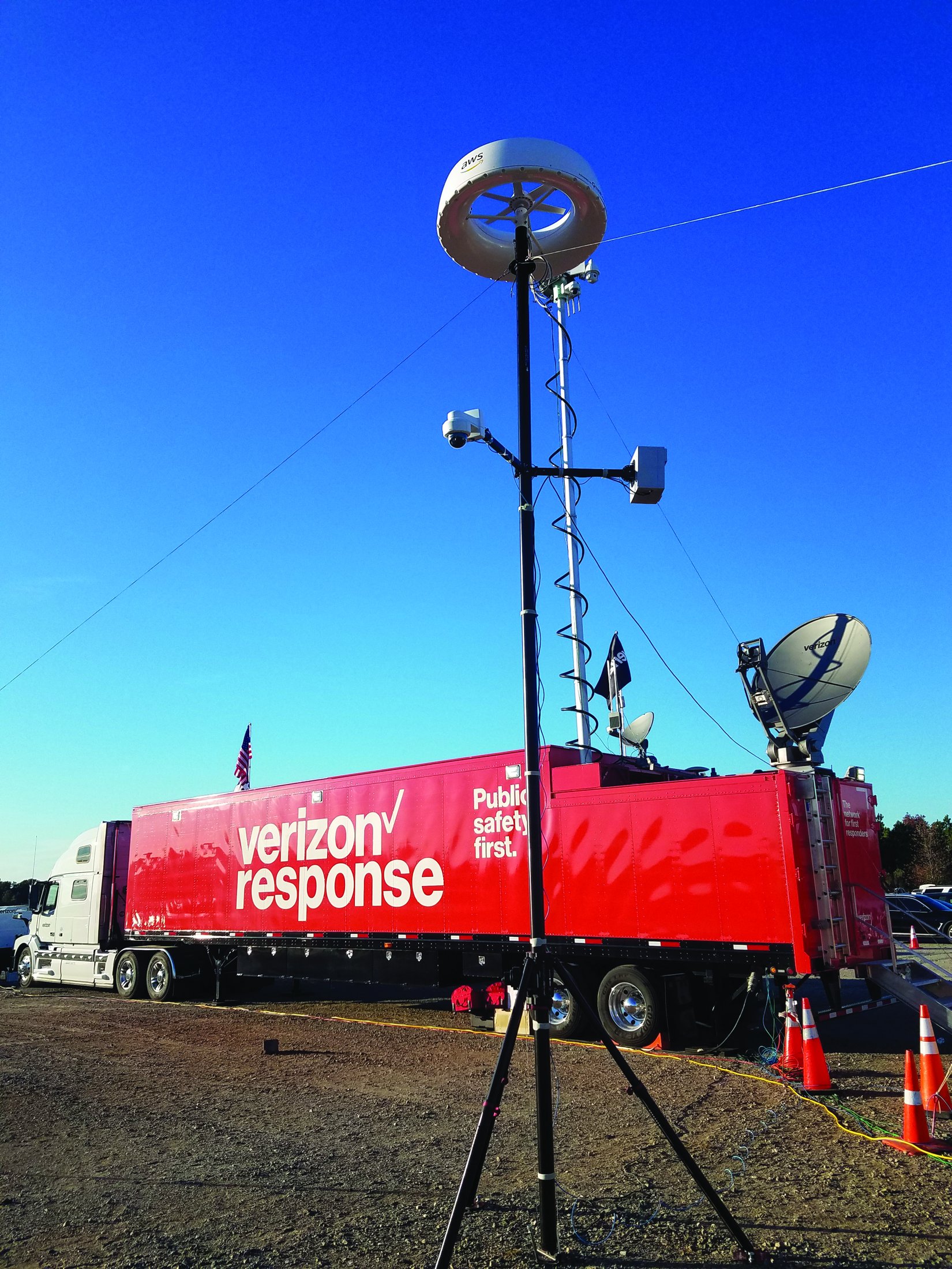 BlueSky Mast with tactical radio and wireless data payload, Tactical Communications