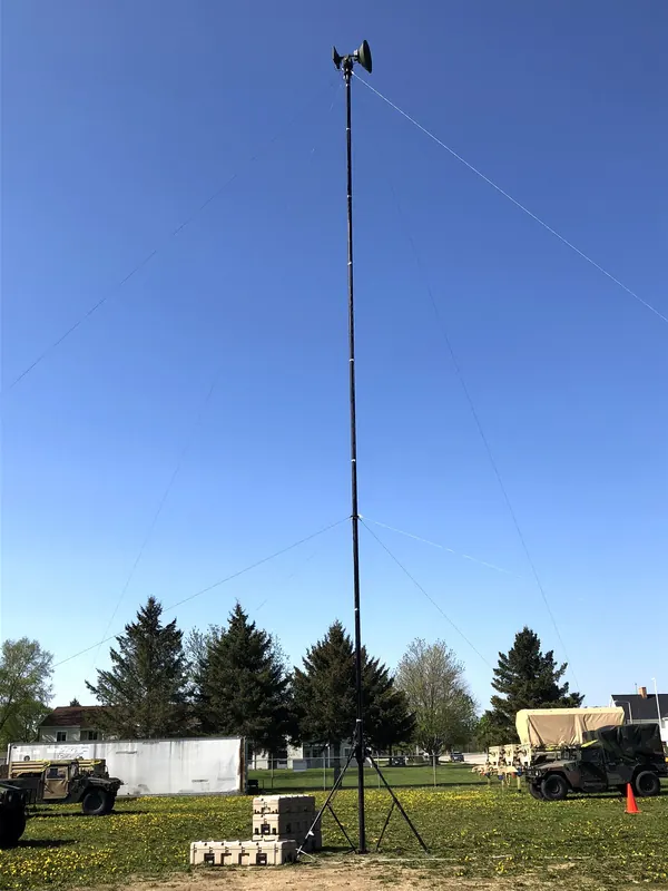 BlueSky Mast with tactical radio and wireless data payload, Tactical Communications