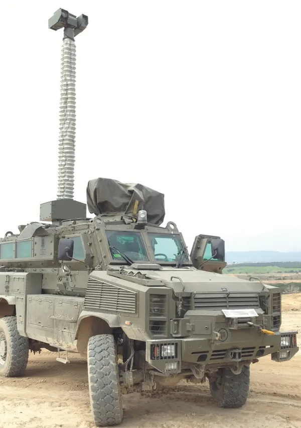 BlueSky Mast with surveillance camera or radar payload, ISR & Sensing
